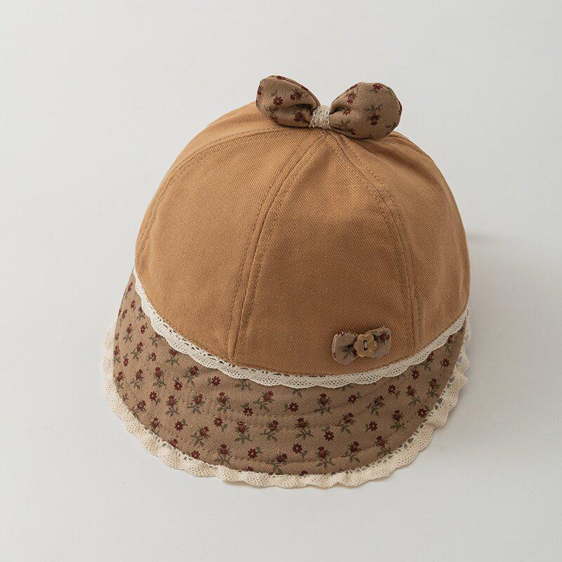 Korean Style Children's Sun Protection Lace Bucket Hat for Girls