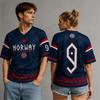 2026 Norvegia Maglia da Calcio 9 Grafica Stampata Maglietta Sportiva Traspirante Asciugatura Rapida Top Maglietta da Tifoso Estate Uomo Donna T-Shirt