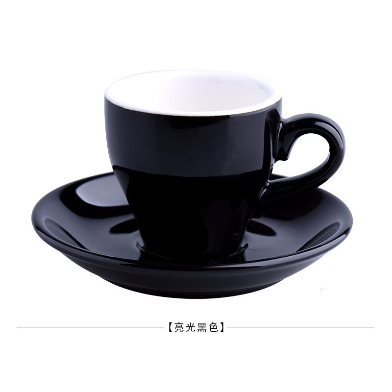 80cc Coloured Cheap Thick Ceramic Espresso Cups Saucer Set Cafe Household Caffe Latte Expresso Strong Coffee Mugs Tray Wholesale