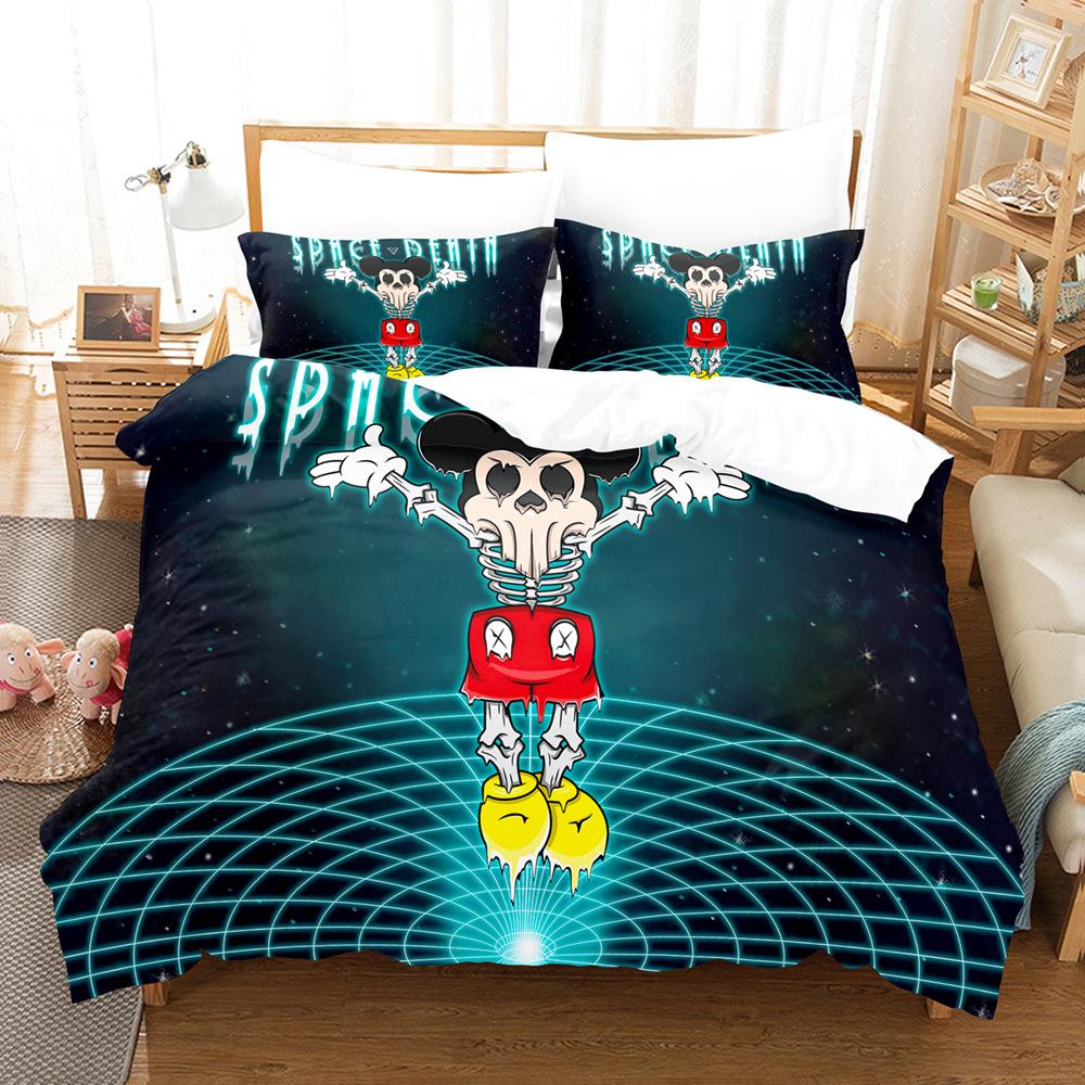 3D Cartoon Animation Bedding Three-Piece Digital Printing Microfiber Polyester Cotton Quilt Cover