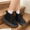 Women's Winter New Height Increasing Lace Up Cotton Boots Thick Warm Simple Comfortable Height Increasing Women's Boots