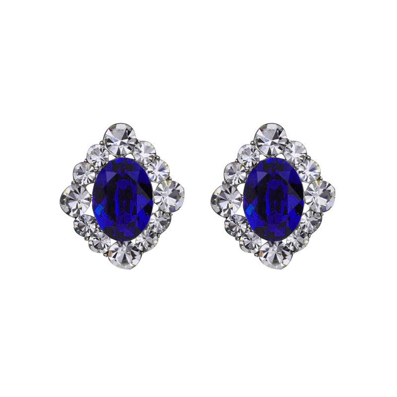 2025 Elegant Sapphire Blue Geometric Women's Ear Cuff Earrings