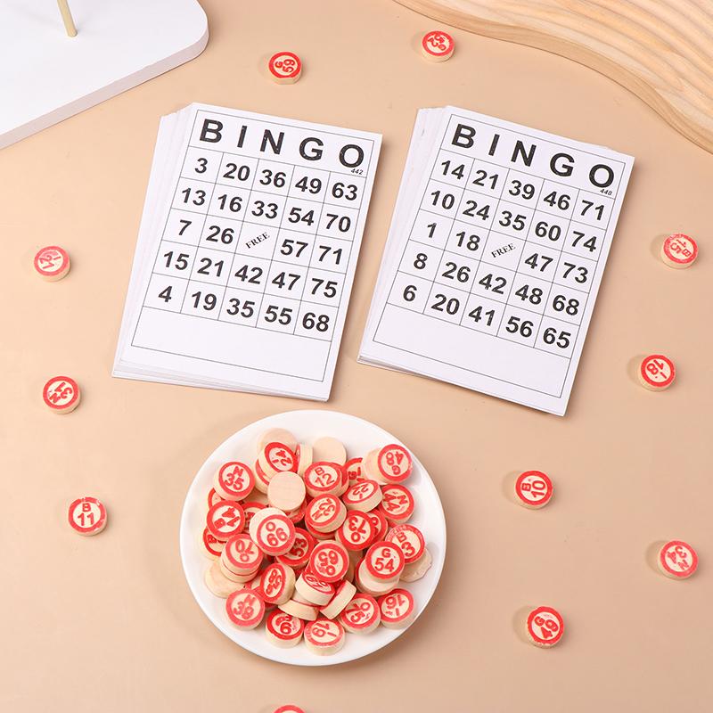 40 de bucăți de cărți de Bingo Citește ușor 75 de numere Jetoane Joc de cărți Joc de masă Activitate Inteligență Jucării educaționale Bingo pentru copii