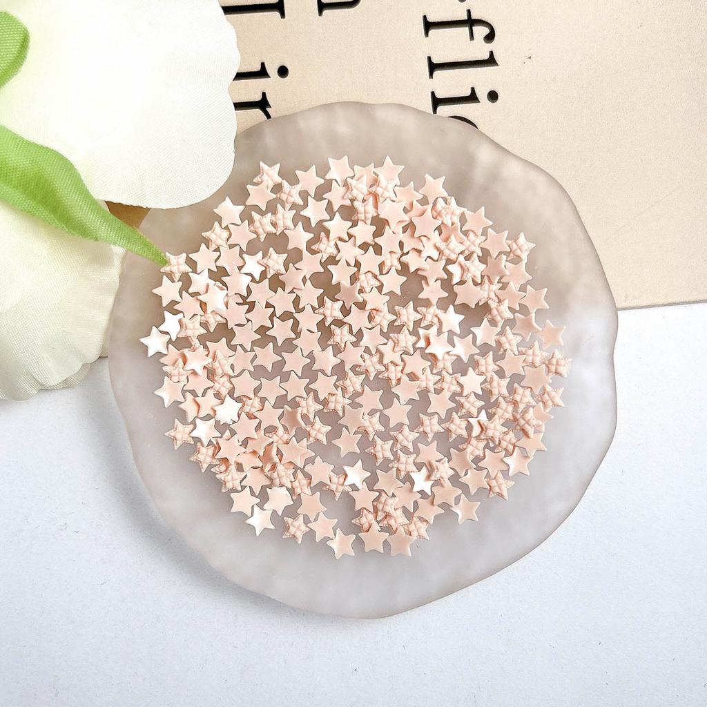 Plaid Resin Heart and Star Nail Art Decorations Flat Colorful Girl Nail Accessories DIY Accessories