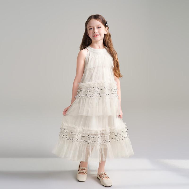 Girls  Summer Halter Polka Dot Mesh Princess Dress 120