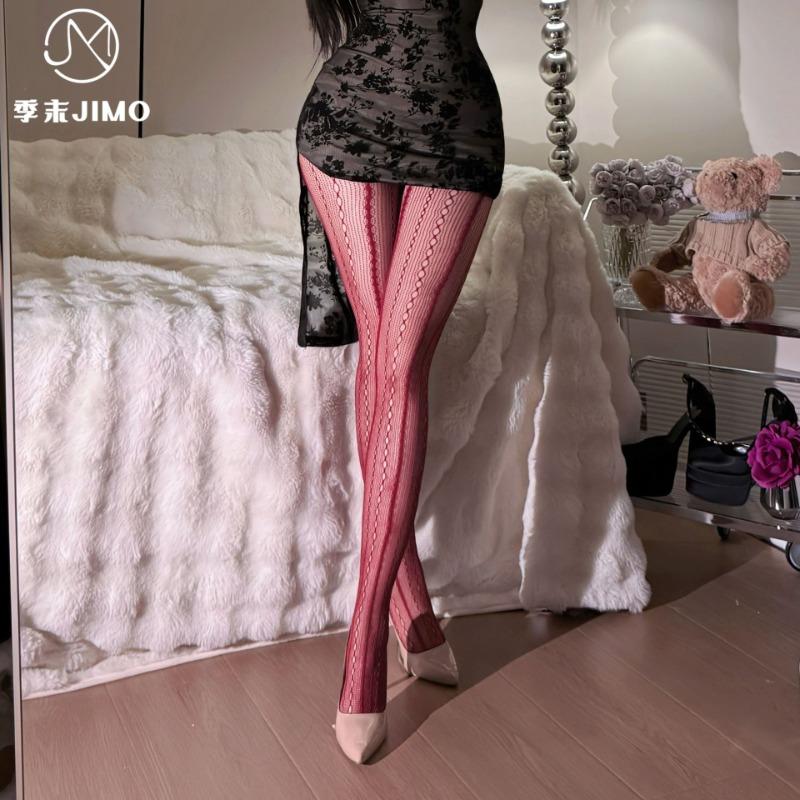 

Сексуальное нижнее белье межсезонье ретро личность пустые кружевные чулки-сетка в полоску жаккард сексуальные милые чулки one size fits all красный