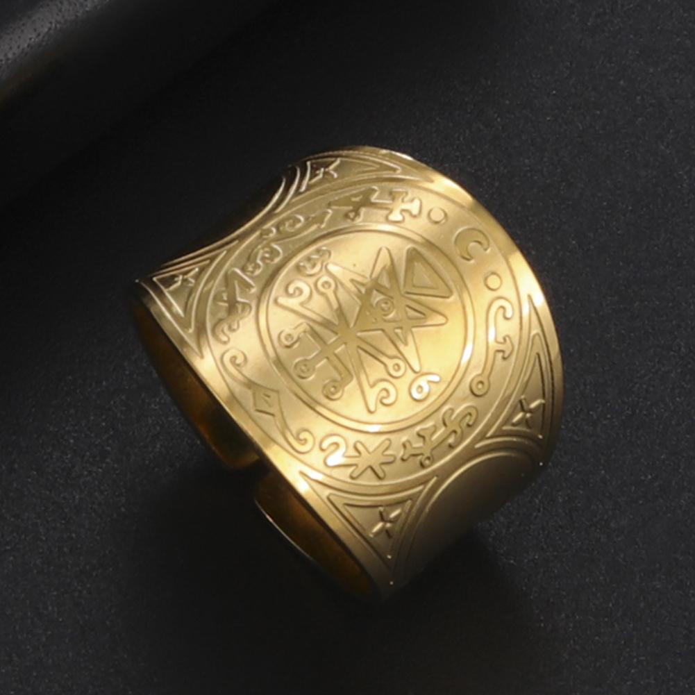 Dawapara Seal of The 7 Archangels Protection Ring Amulet Metatron Cube Lilith Symbol The Secrets of King Solomon Vintage Jewelry