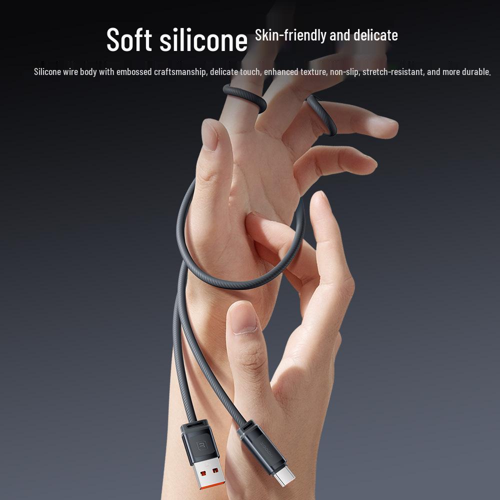 Tookci 120W Fast Charging Silicone Data Cable, Aluminum Alloy Shell, Compatible with Xiaomi 17