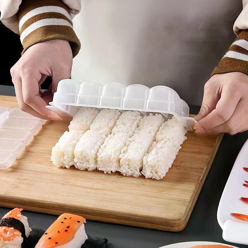 5/10 Fächer Reiskugelform Sushi Antihaft-Druck-Aufbewahrungsbox Mittagessen Werkzeug DIY Hausküche Klare Onigiri Formen