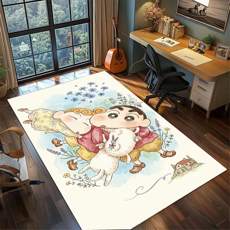 Crayon Shin-chan Large Gamer Rug Non Slip Washable Area Mat Bedroom Home Floor Decor