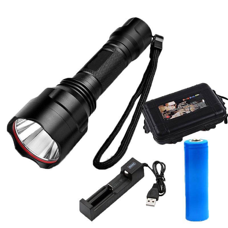 C8 High-Brightness Rechargeable Flashlight: Long Range, Waterproof, Durable, and Portable for Self-Defense