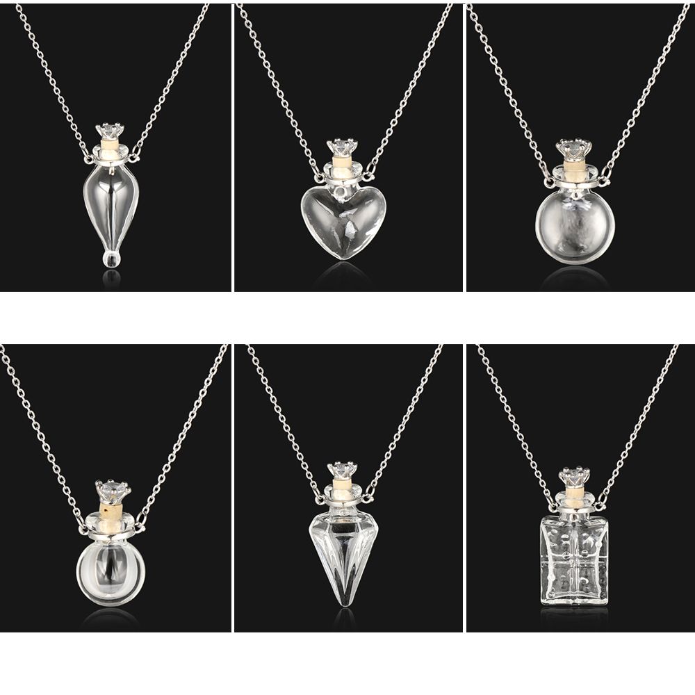 Keepsake Steel Chain Make Wishes Essential Oil Pendant Glaze Vial Perfume Jewellery Memorial Jewelry
