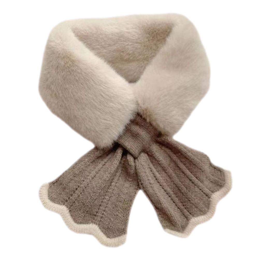 Comfortable Faux Rabbit Hair Winter Scarf Thick Soft Knit Scarf Windproof Silky Neck Guard Scarves Outdoor Neckwear