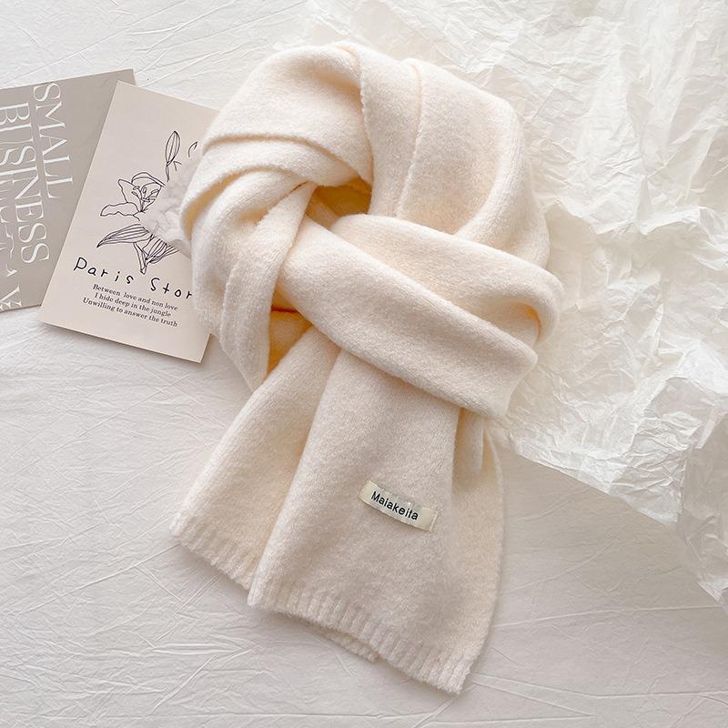 New letter knitted scarf women's winter with wool versatile students warm thickened high-end scarf tide