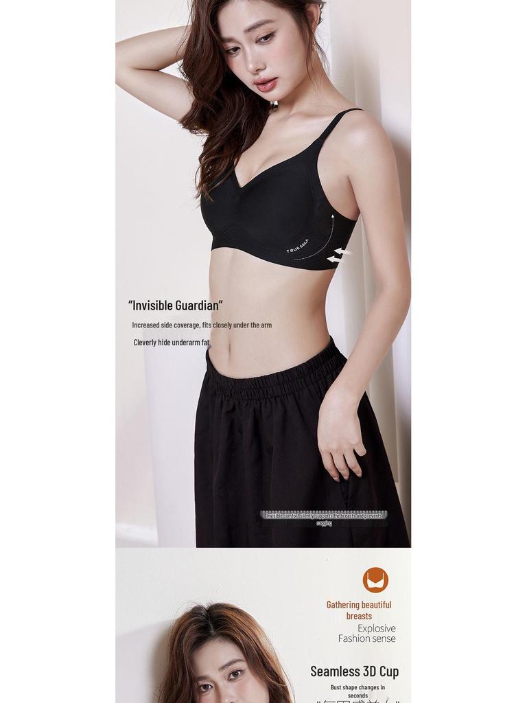 Seamless Soft Support Wireless Bra with Small Chest Gathering and Anti-Sagging Fixed Cups