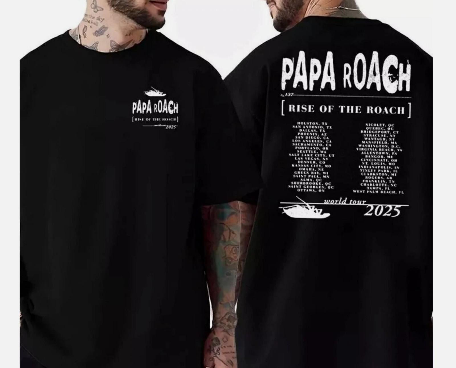 Papa Roach Rise Of The Roach 2026 North American Tour T-Shirt fan gift S