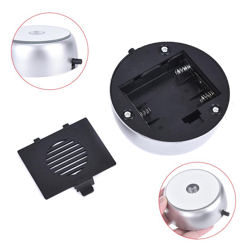 1Pc 4 Leds Luminous Base Light  Glass Display Colorful Round Stand Base