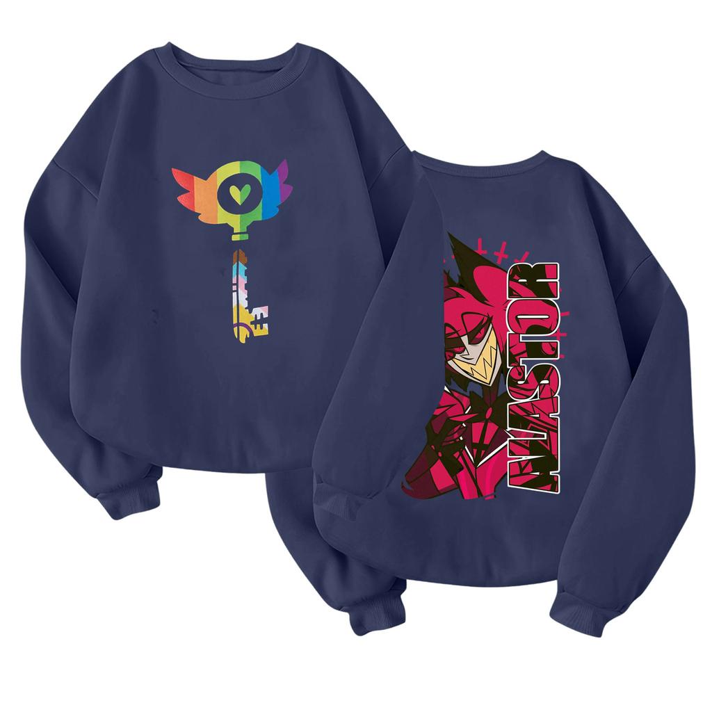 Children's Fashionable Lightweight Long-sleeved Round Neck Pullover With Pockets Printed Pullover