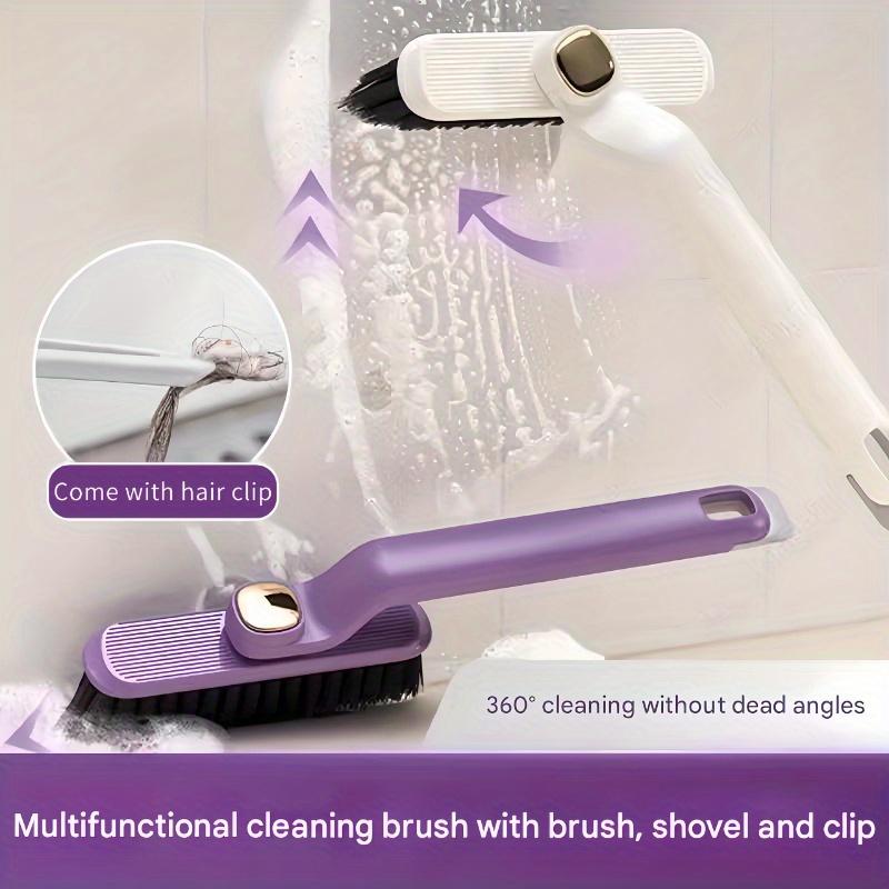 1Pc Multi angle rotating toilet brush set, independent plastic handle, V-shaped bristles, deep seam cleaning
