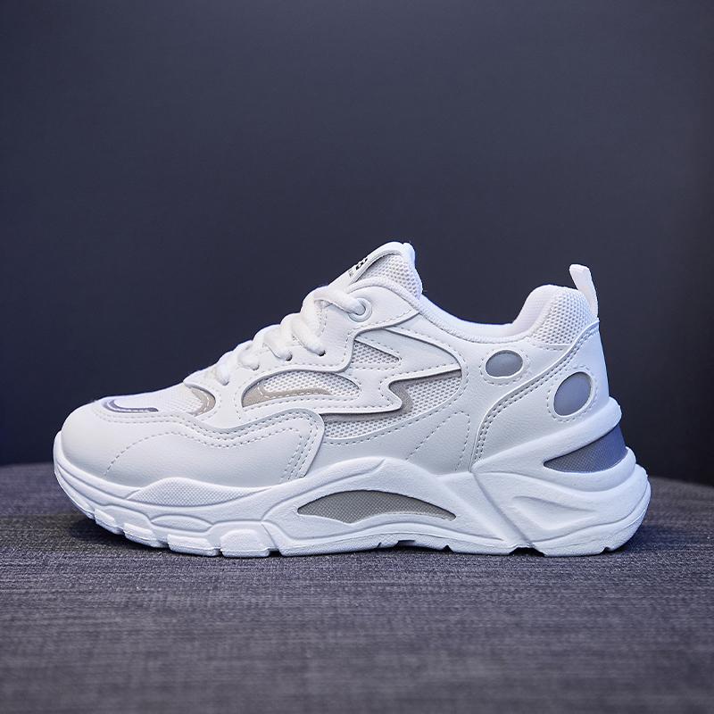 Fashion Casual Sporty Shoes Womens Spring Summer 2025 Fashionable Versatile Thick Sole Increased Height Lightweight Breathable White