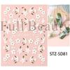 Nail Art Stickers Embossed 5D Small Flower Bronzing Valentine's Day Flowers Love English Adhesive Nail Stickers