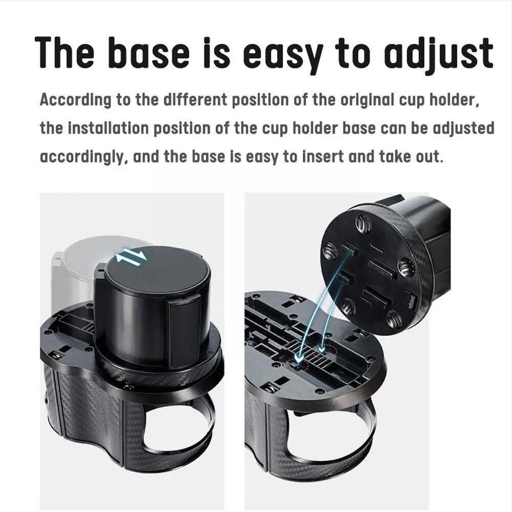 2 In 1 Car Cup Holder Expander Cupholder Adapter Expandable Multifunction Organizer Storage Auto Interior Accessory