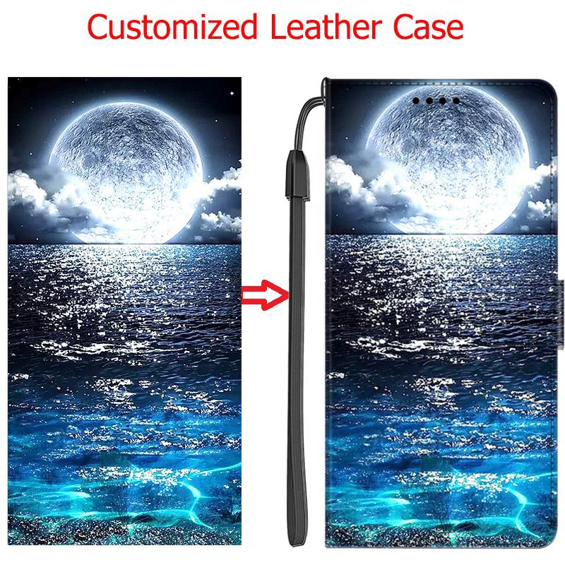 Customized DIY Phone Cases For Xiaomi 14T Pro Poco F7 X7 X3 M7 Pro C75 Redmi 13 14C Note 8 14 13 Pro Leather Wallet Book Cases