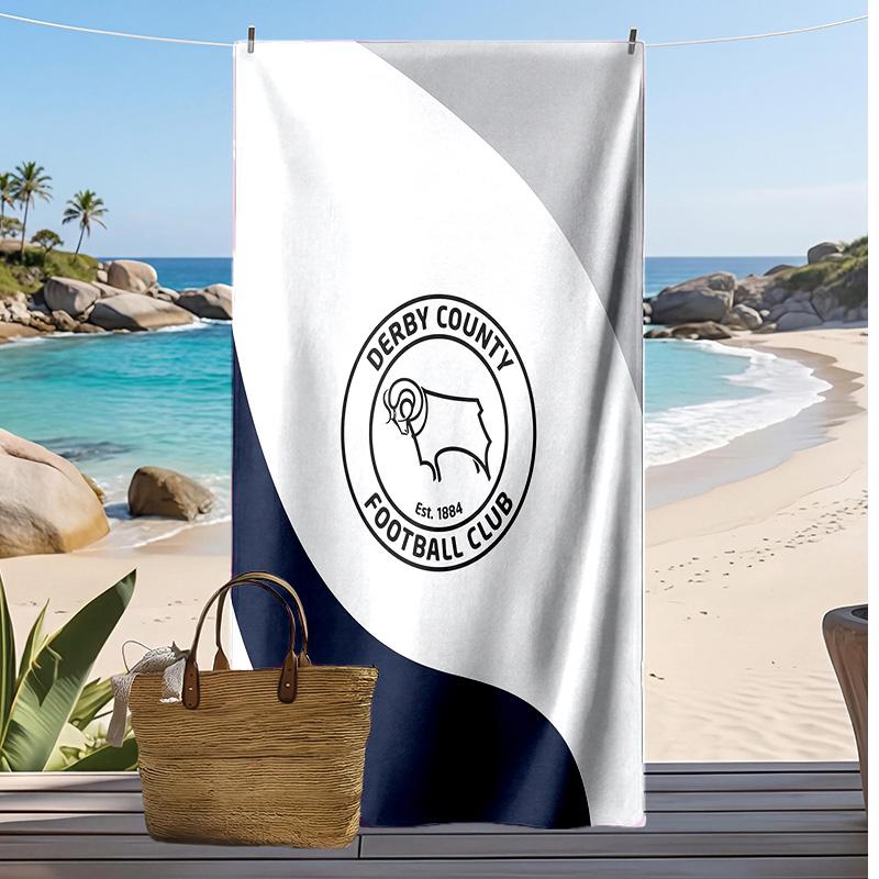 Toalla de Playa con Estampado de Fútbol del Derby County, Toalla Grande Suave de Secado Rápido para Playa, Camping, Natación