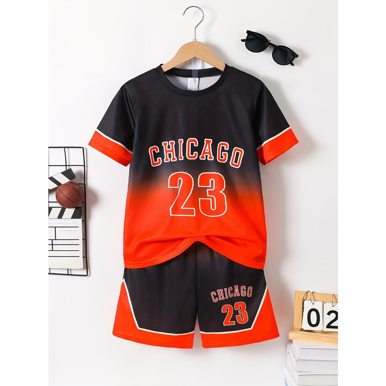 

Summer 2025 New children s Set, 23 printed gradient casual sportswear, polyester fiber comfortable, soft, breathable, lightweigh 13-14Y