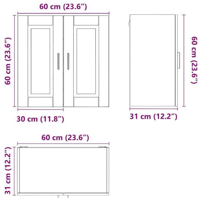VidaXL Porto Kitchen Wall Cabinet Brown Oak Engineered Wood 854064