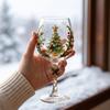 Christmas Stemless Wine Glasses Holiday Glassware Christmas Glass Art Cup for Coffee Cocktails Whiskey Soda