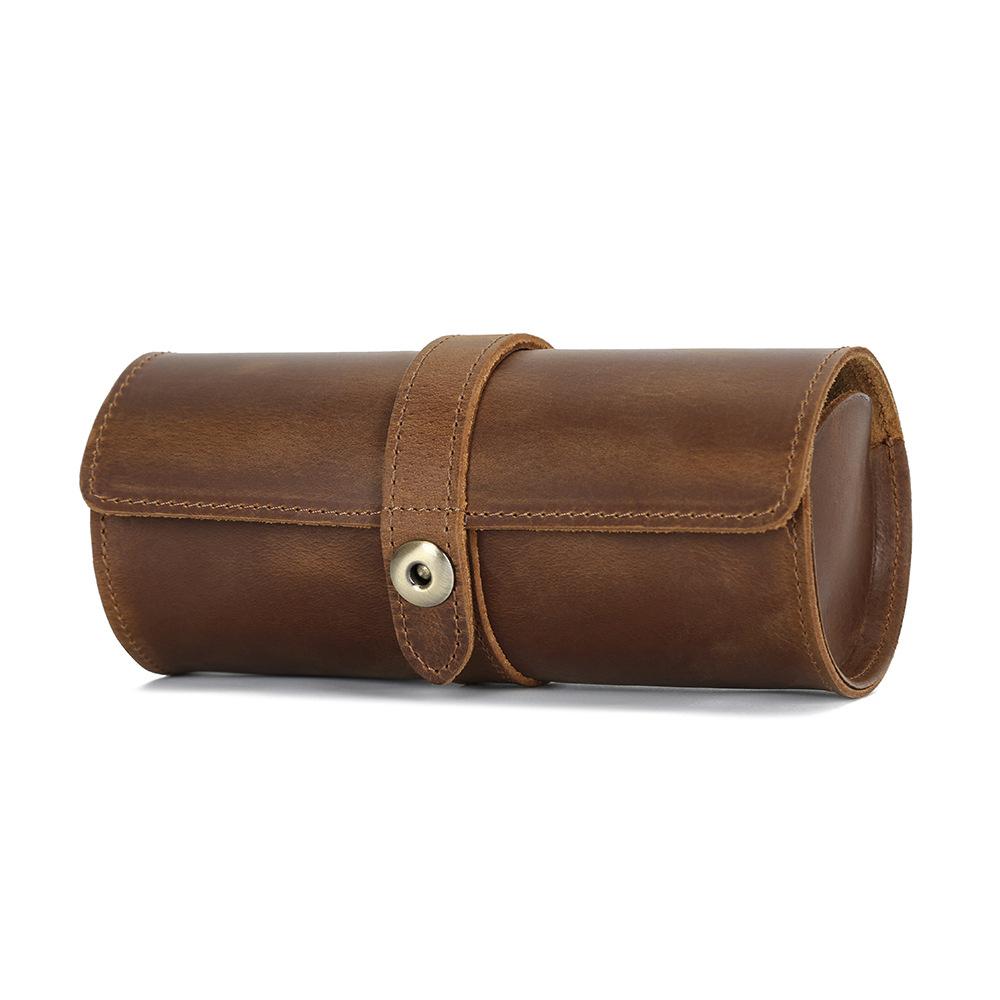 Leather Watch Case for Men 3 Slot Watch Box Organizer Display Case  Pocket