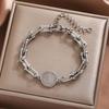 14K St. Bracciale in acciaio inossidabile con Croce di Benedetto, bracciale regolabile con chiusura a fibbia a ferro di cavallo a forma di U, gioiello regalo per uomo e donna