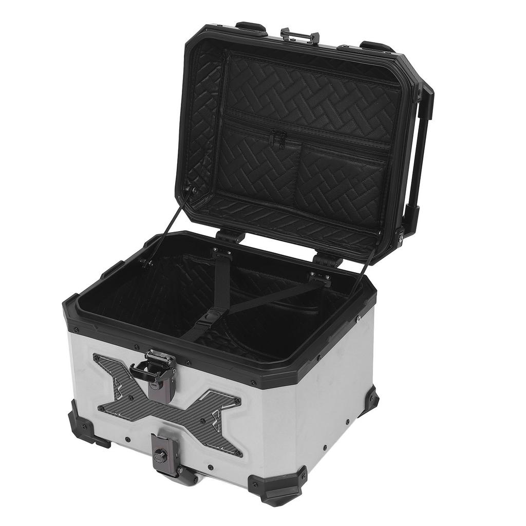 Motorcycle Top Case Aluminum Alloy 45L Waterproofing Theft Proof Motorcycle Rear Top Box Tail Trunk