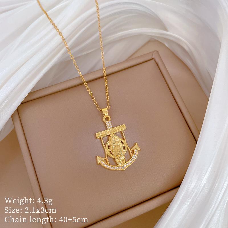 Copper Micro-Inlaid Necklace Women'S Copper Micro-Inlaid Real Gold Electroplating Simple And Exquisite Collarbone Chain Neck Chain