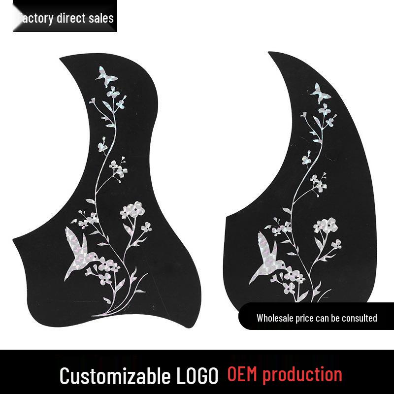 

Folk Acoustic Guitar Pickguard Sticker for 40-41 Inch Guitars Gold Bird with Butterfly