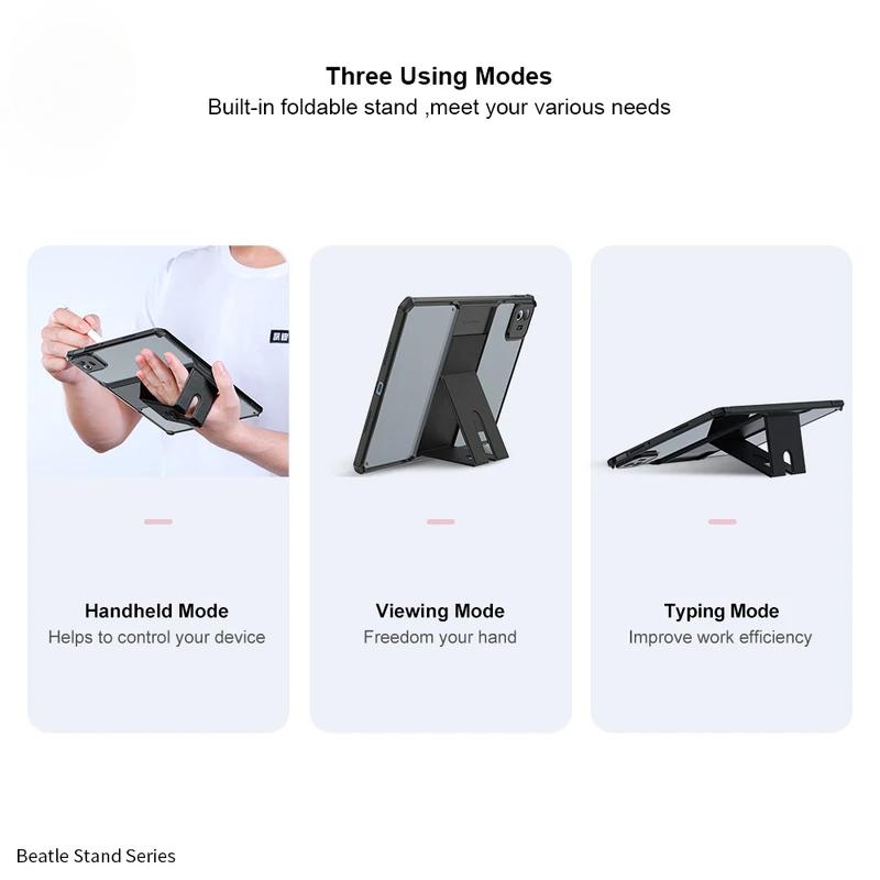 Case For Xiaomi Pad 5 6 7 Ultra 8 Pro Redmi Pad SE Pad 2 Pro Mi Pad 6S Pro 12.4" Tablet Cover Airbag Shockproof Invisible Magnetic Bracket Holder