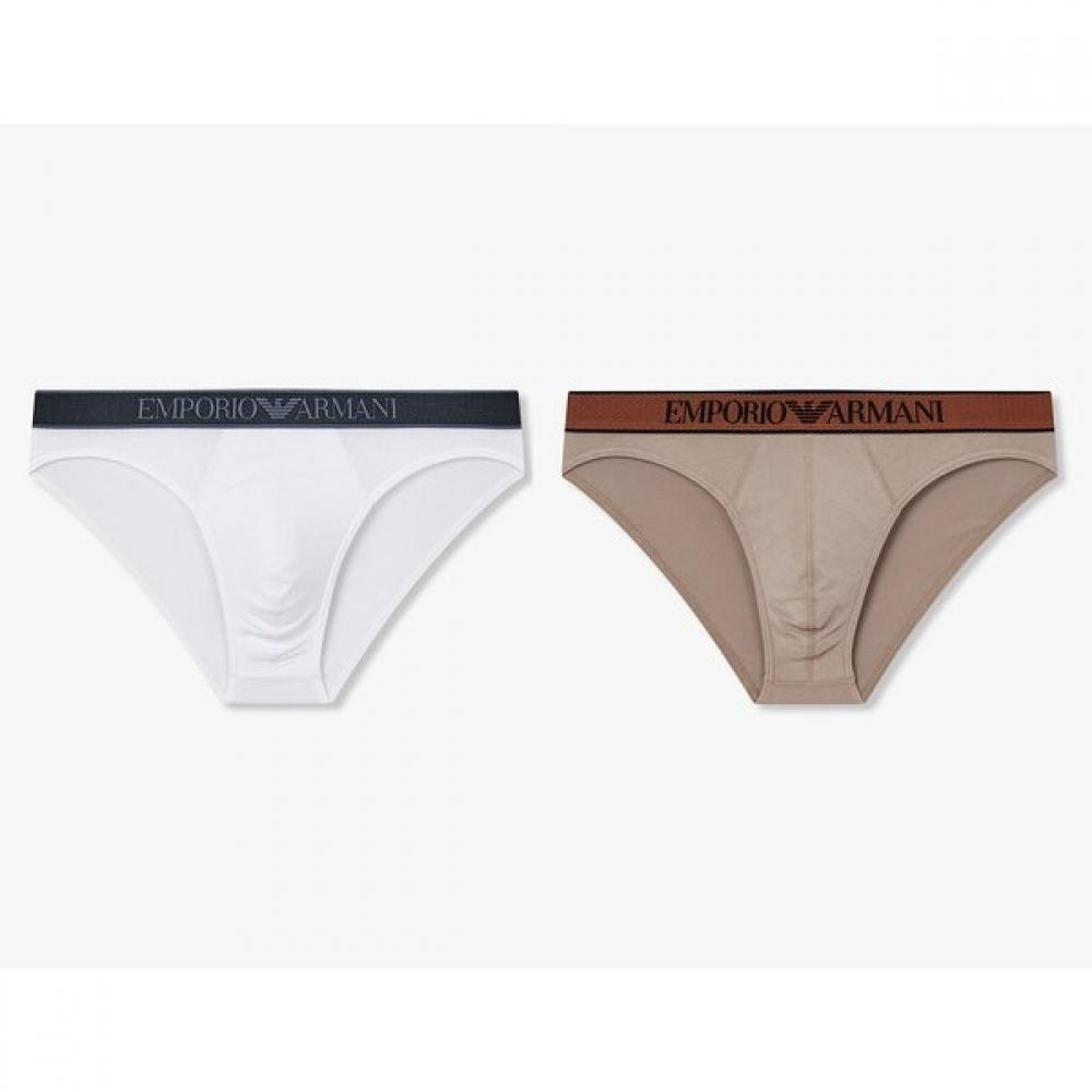 

Emporio Armani Men S waiSt Pattern Embroidery Logo Brief Set 2 Piece 0815311005 0815311007 L(105)