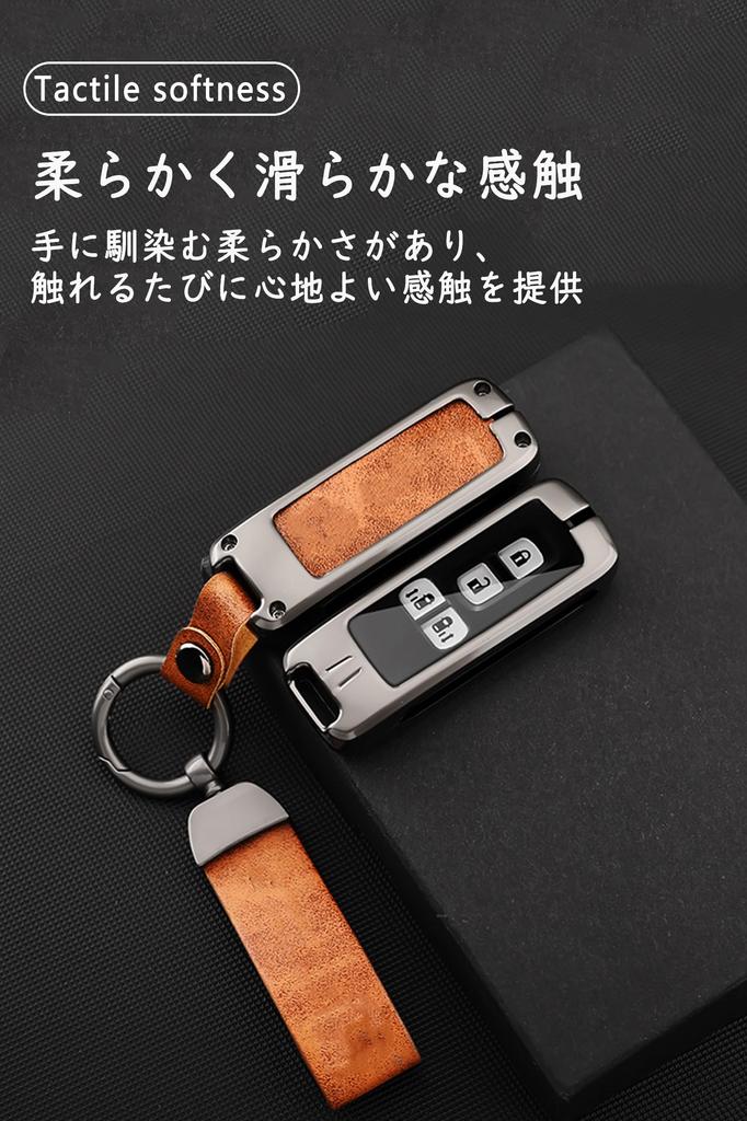 [ontto] Honda Key Case Key Cover Key Holder Zinc Alloy + Leather N-BOX Custom