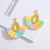 2019 Korean-Japanese Style Raffia Tassel Stud Earrings for Women