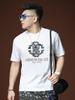 European Goods Trendy Brand Men's Casual Round Neck Short Sleeve Bottoming Shirt Men's Summer New High End Letters Hot Drilling Half Sleeve T-shirt