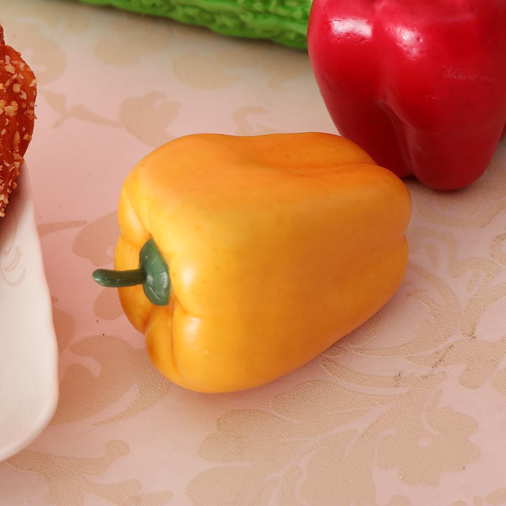 

Miniature Vegetables Realistic Artificial Pepper Foam Decorative Food Ornament for Home and Photography Props жёлтый
