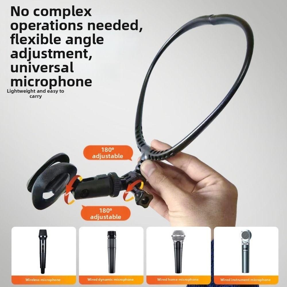 Stable Neck Microphone Holder Easy Setup Microphone Bracket Hands-Free Hanging Mic Stand  Classroom