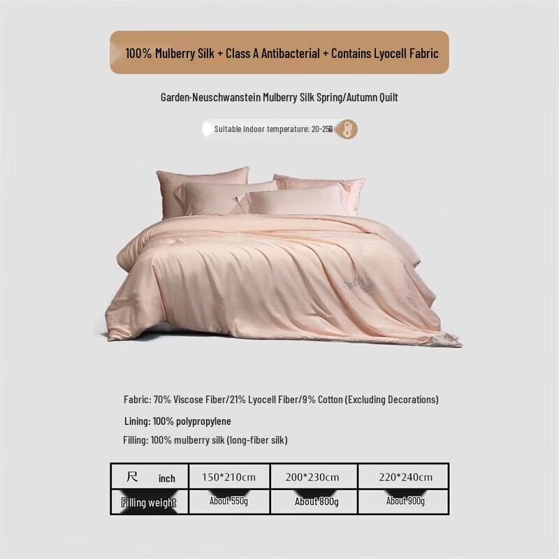 

Mercury Home Textiles Жаккардовое одеяло из шелка тутового дерева для весны/осени