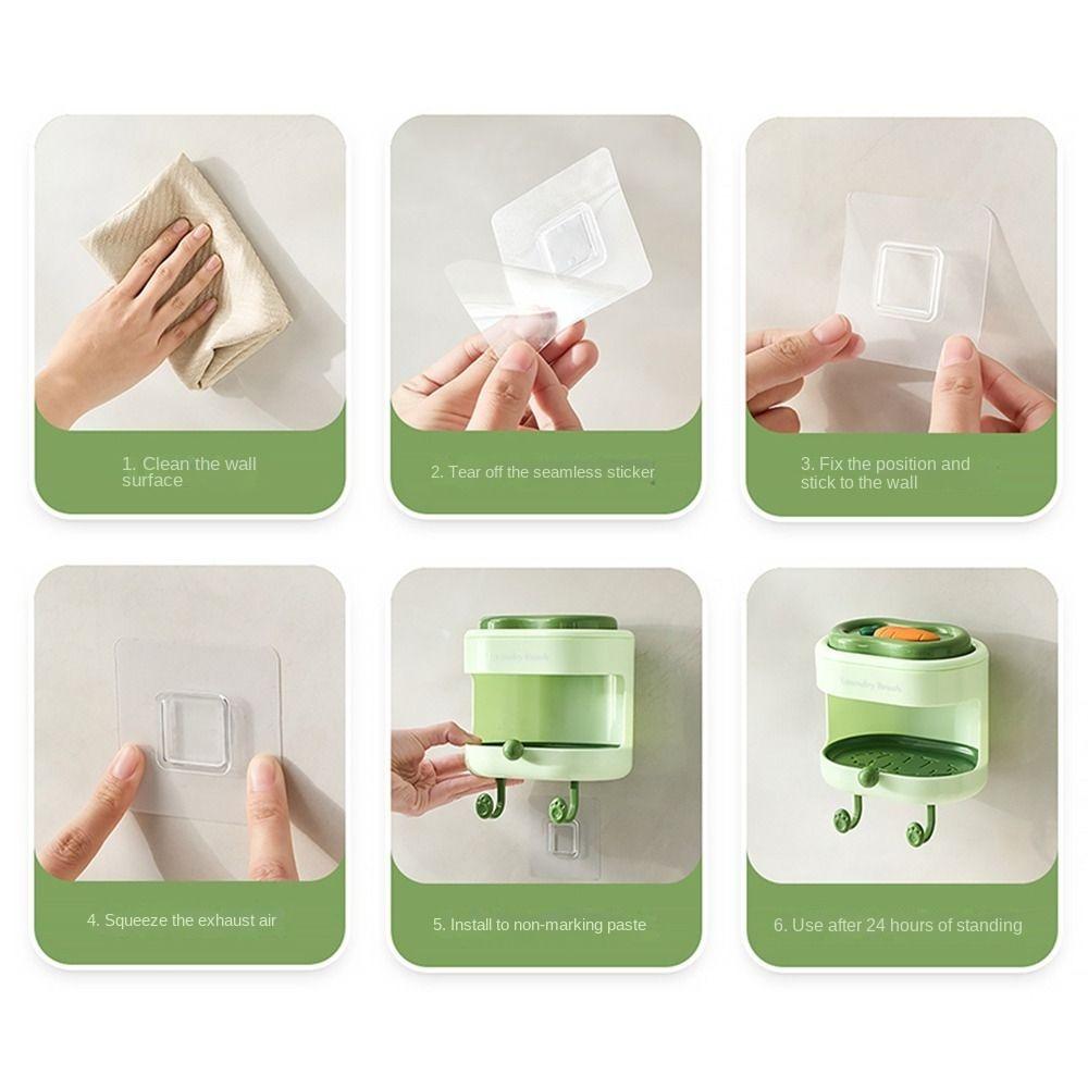 Wall Mount Soap Box with Soft Brush Carrot Double-sided Cleansing Brushes  Kitchen