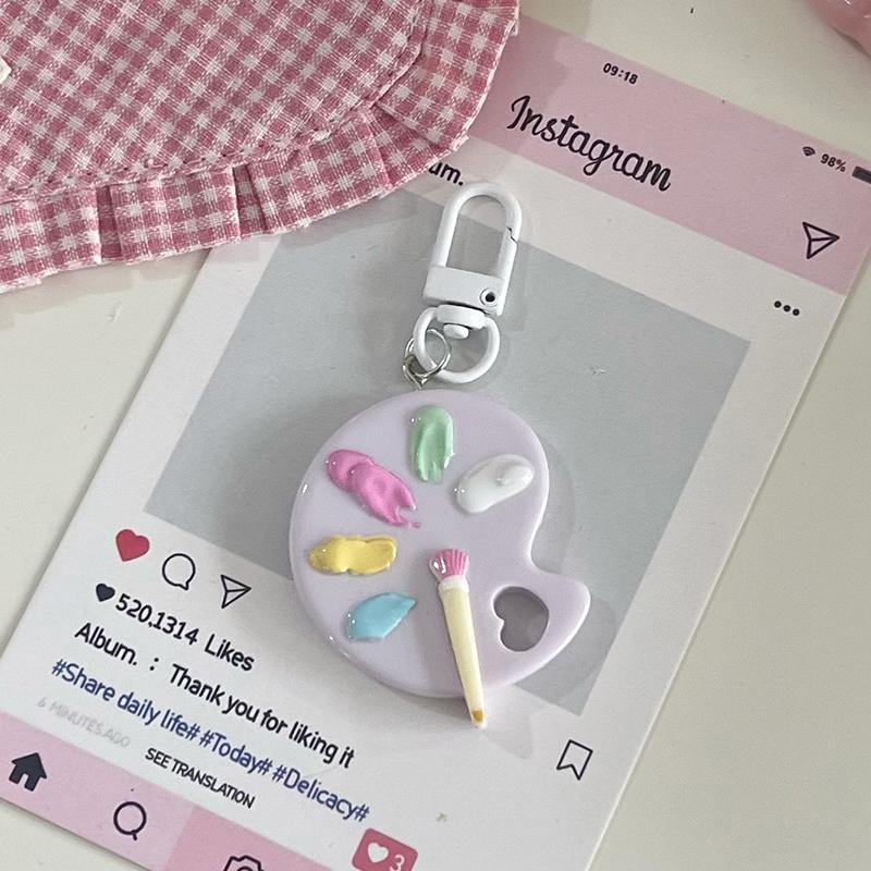 

Классический брелок-подвеска в виде палитры красок, автомобильный брелок в форме сердца, милый брелок для художественных курсов, выпускных, сувениров, подарков фиолетовый