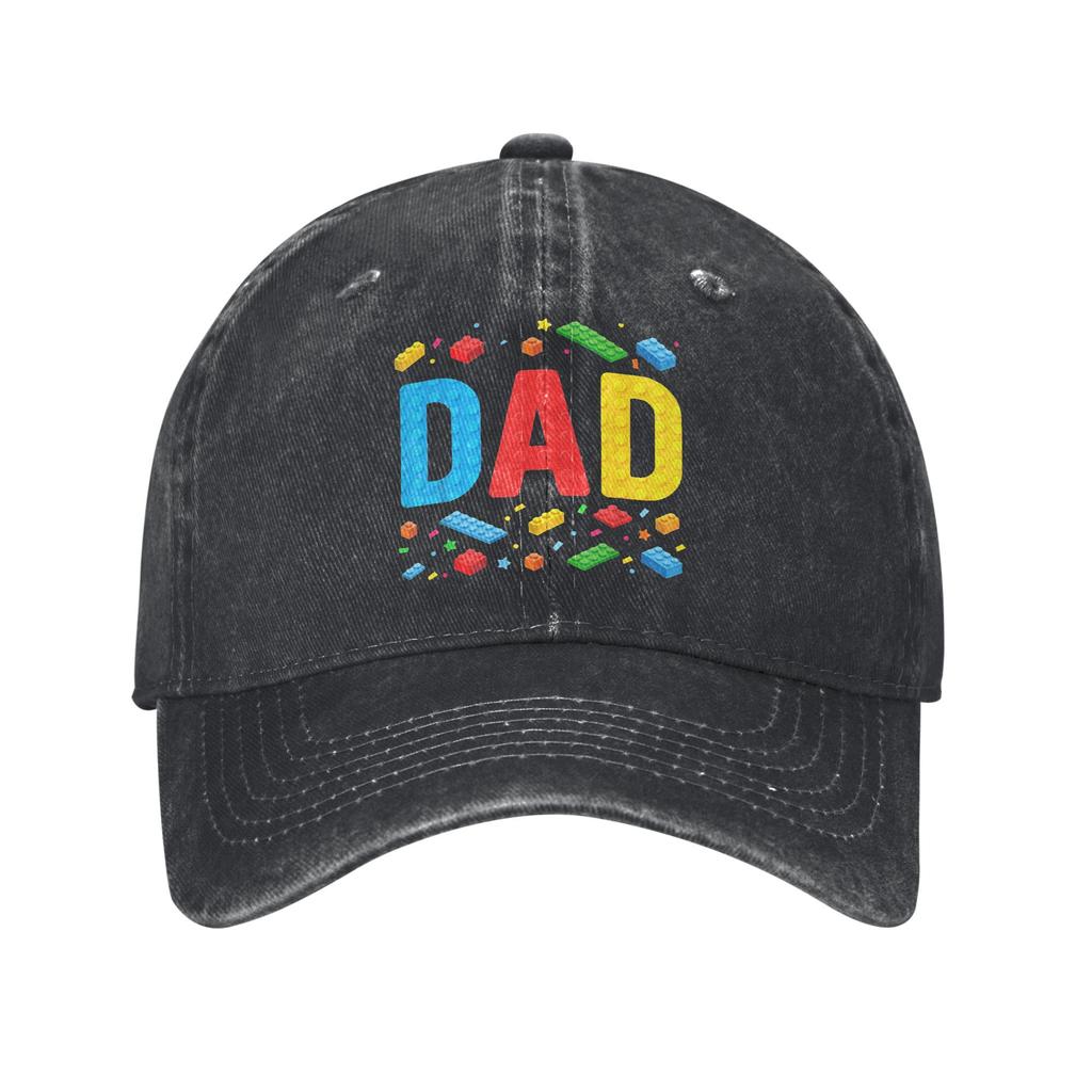 Dad Master Builder Bricks Blocks Fathers Day Baseball Caps for Men Women Washed Snapback Cap  Outdoor Hats Cap