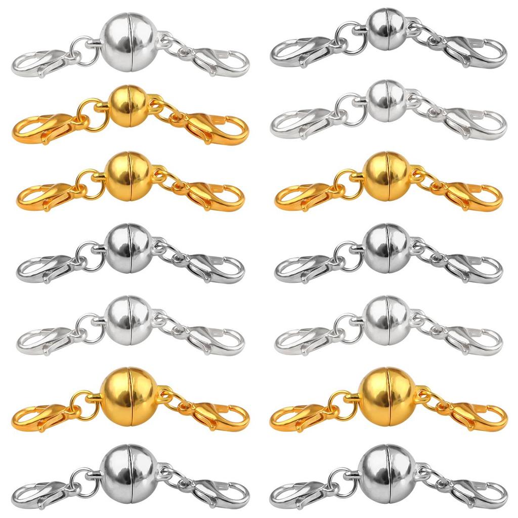 2/5 Stück Verschlüsse, Zubehör, magnetischer Hummer für Halskette, Armband, Hummerkugelhaken