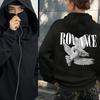 Double Hat, Double Neck Men's and Women's Fashionable Street Style Hooded Sweatshirt with Printed Zipper Pattern Sweatshirt