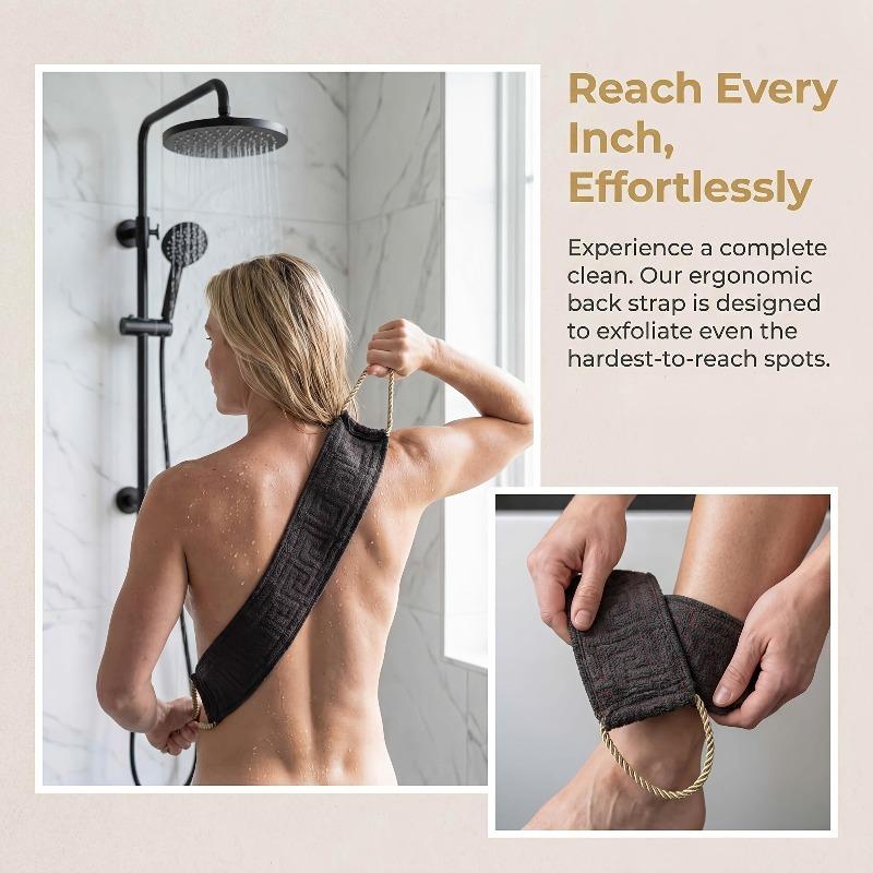 Long Back Brush Exfoliating Back Scrubber Towel Rough Texture Deep Clean Dead Skin Remove for Men Women Shower Bath Tools